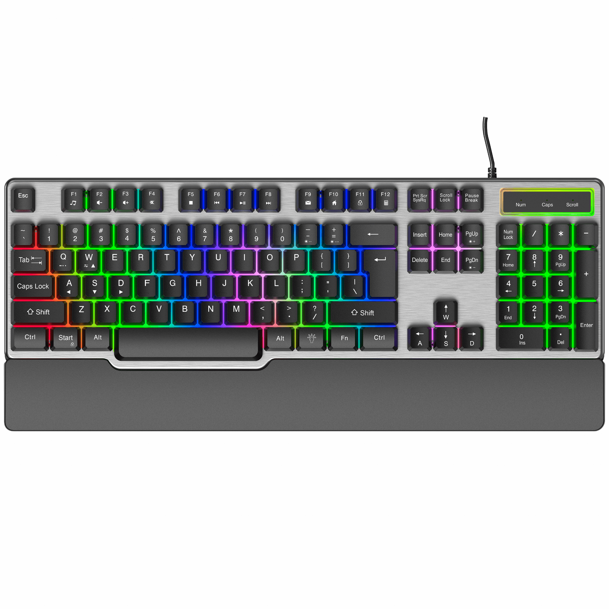 Dr Luxur ErgoFizz Gaming Membrane Keyboard with Mechanical Key Feel With Ergonomic Wrist Pad