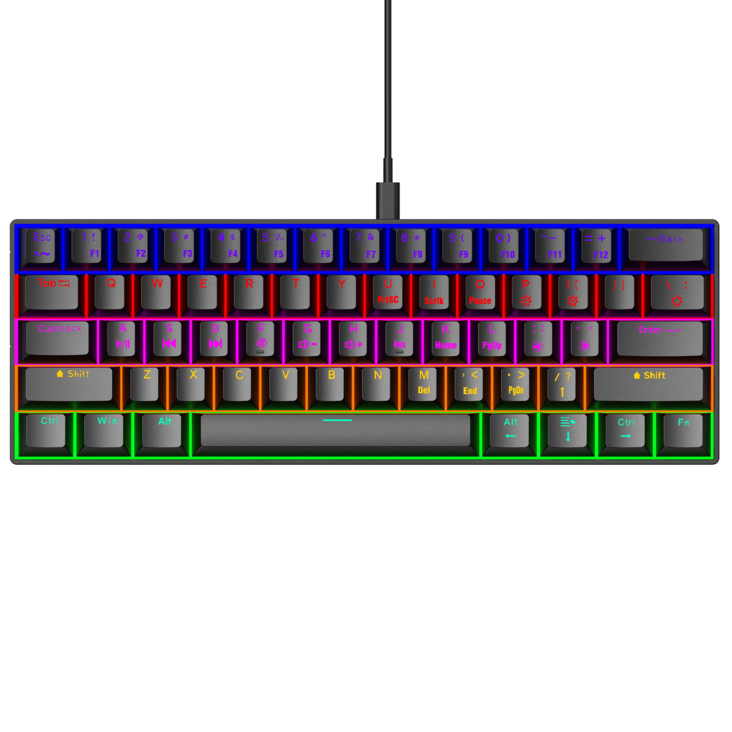 Drluxur Dark Fire 60% Mechanical Keyboard with Type C Braided Cable - Pre order - DrLuxur